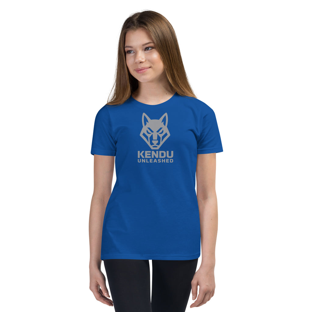 Kendu Unleashed Youth Short Sleeve T-Shirt Gray Logo