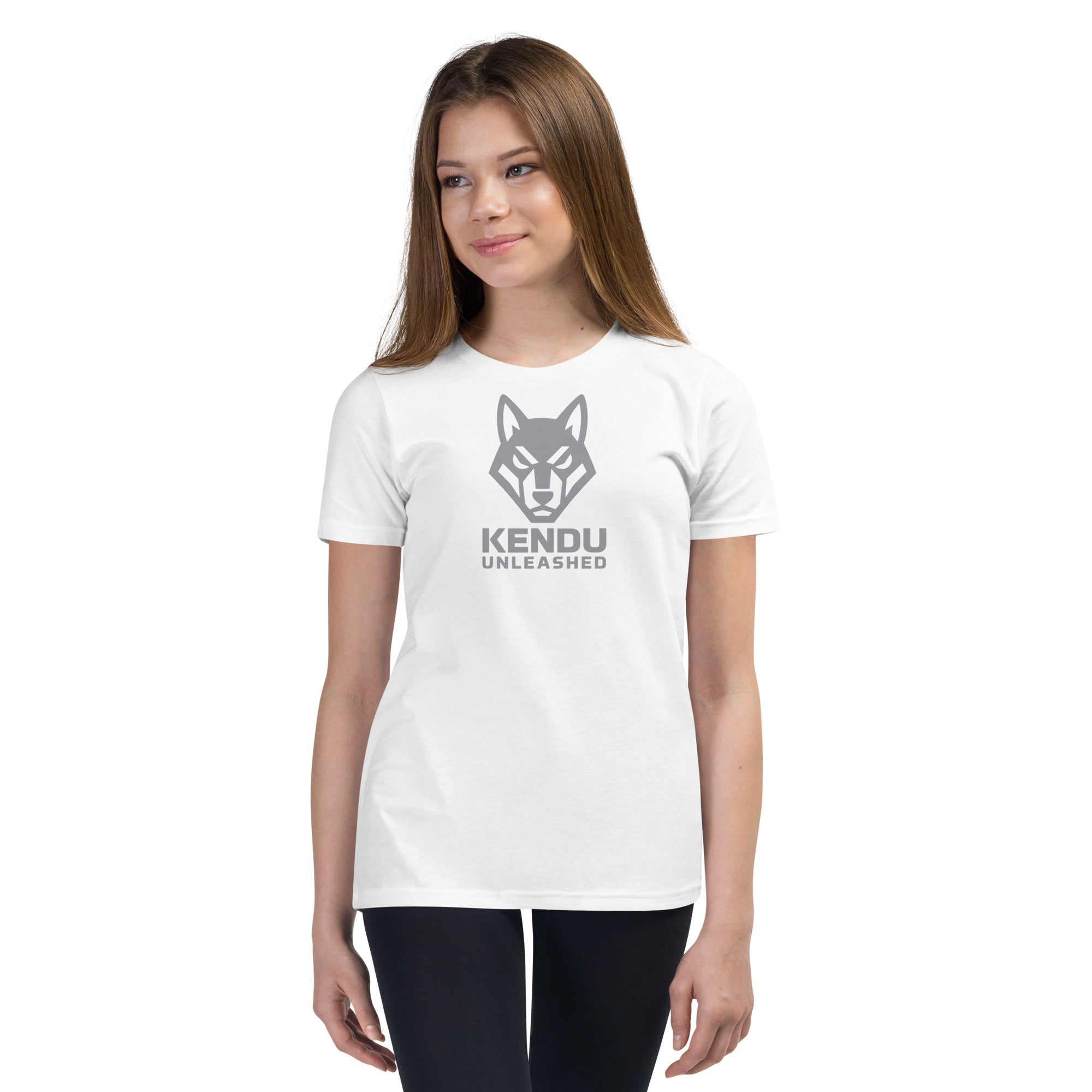 Kendu Unleashed Youth Short Sleeve T-Shirt Gray Logo