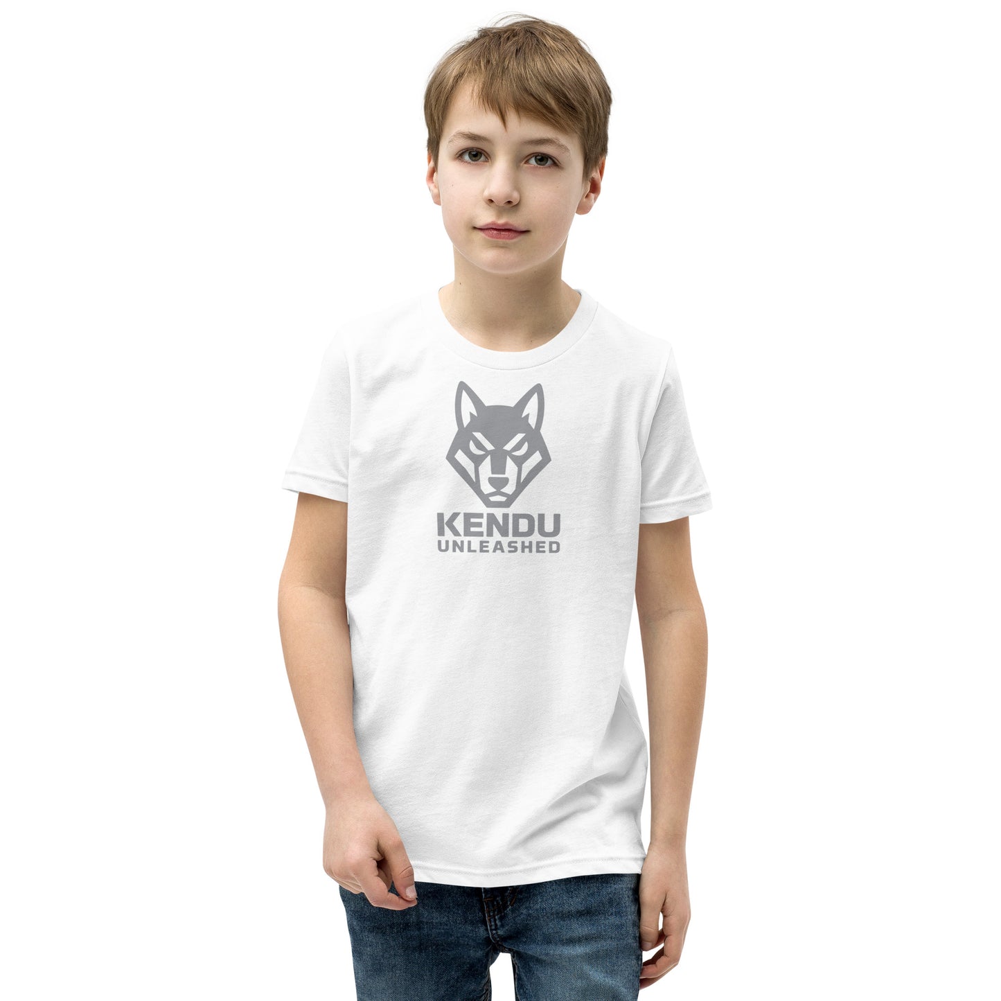 Kendu Unleashed Youth Short Sleeve T-Shirt Gray Logo